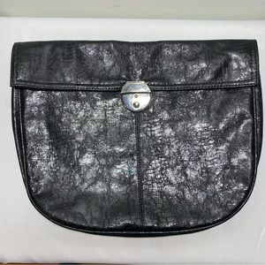 Lulu Townsend Vegan Leather Snake Embossed Large Clutch